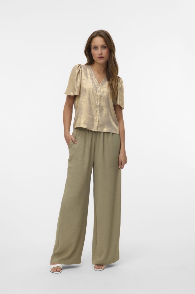 VMAMALIA SS V-NECK TOP EXP 10340935 GOLD COLOUR